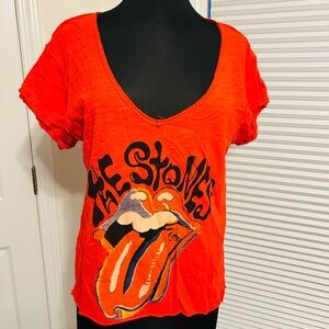 Women's “Rolling Stones” Red Graphic Tee